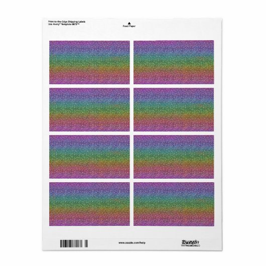 Fijne Faux Glitter Sparkles Shiny Rainbow Etiket (Full Sheet)
