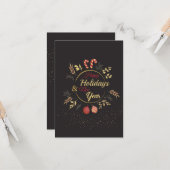 Fijne feestdag. Kerstdecor kerstkaart Kaart (Voorkant / Achterkant in situ)