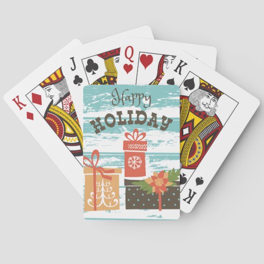 Fijne feestdag kerstvakantie Cadeaus Pokerkaarten (Achterkant)