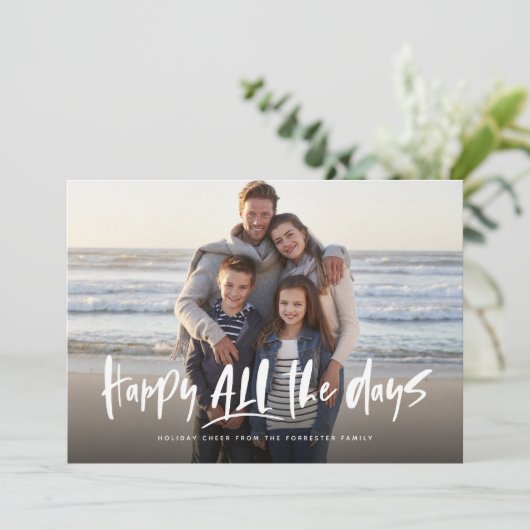 Fijne feestdag op de fotokaart feestdagenkaart (Staand voorkant)