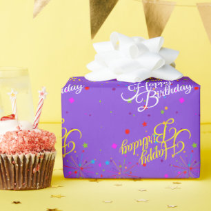 Fijne feestdag op Violet of kleur Cadeaupapier