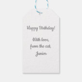 Fijne feestdag van het kattenkaartje Label Cadeaulabel (Achterkant)