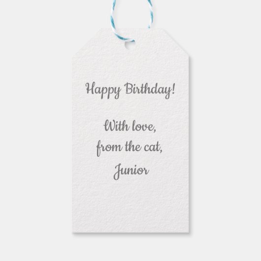 Fijne feestdag van het kattenkaartje Label Cadeaulabel (Achterkant)