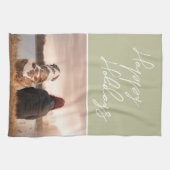 Fijne feestdag voor de aangepaste fotoserie theedoek (Horizontaal)