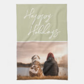 Fijne feestdag voor de aangepaste fotoserie theedoek (Verticaal)