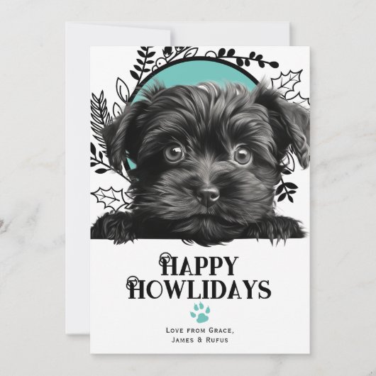 Fijne Feestdagen Affenpinscher Hond Kerstmis Feestdagenkaart (Voorkant)