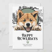 Fijne feestdagen Akita Hondenkerst Feestdagenkaart (Voorkant)