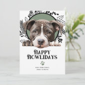 Fijne feestdagen American Pit Bull Dog Kerstmis Feestdagenkaart (Staand voorkant)
