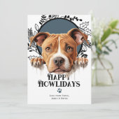 Fijne feestdagen American Pit Bull Terrier Feestdagenkaart (Staand voorkant)