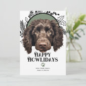 Fijne feestdagen American Water Spaniel Kerstmis Feestdagenkaart (Staand voorkant)