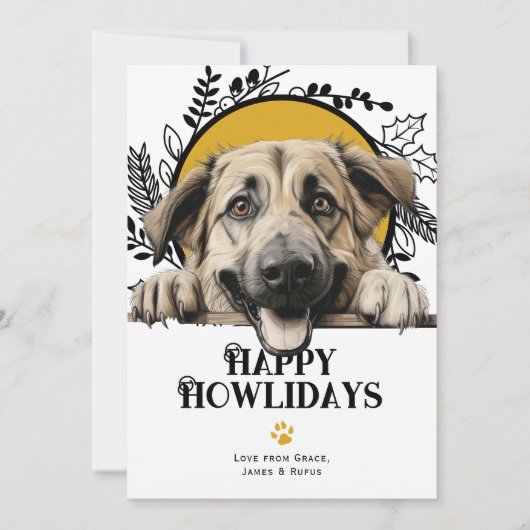 Fijne Feestdagen Anatolische Herder Hond Feestdagenkaart (Voorkant)