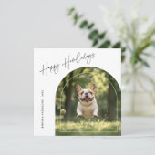 Fijne feestdagen Arch Dog Foto Kerst Feestdagenkaart (Staand voorkant)