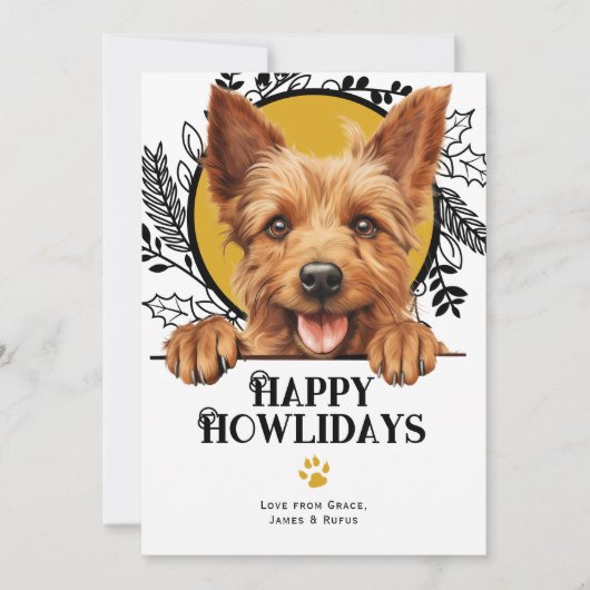 Fijne feestdagen Australian Terrier Dog Christmas Feestdagenkaart (Voorkant)