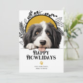 Fijne feestdagen Bearded Collie Dog Kerstmis Feestdagenkaart (Staand voorkant)