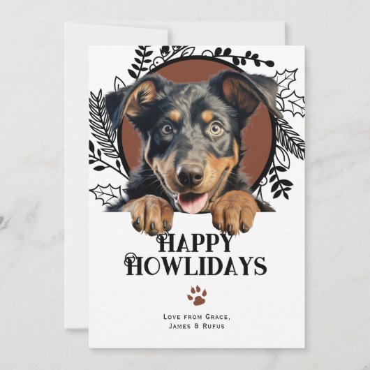 Fijne Feestdagen Beauceron Hond Kerstmis Feestdagenkaart (Voorkant)
