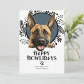 Fijne Feestdagen Belgische Malinois Hondenkerst Feestdagenkaart (Staand voorkant)