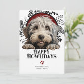 Fijne feestdagen Bergamasco Dog Christmas Feestdagenkaart (Staand voorkant)