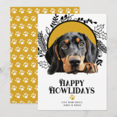 Fijne feestdagen Black Tan Coonhound Dog Christmas Feestdagenkaart (Voorkant / Achterkant)