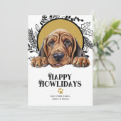Fijne feestdagen Bloodhound Dog Christmas Feestdagenkaart (Staand voorkant)