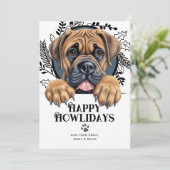 Fijne feestdagen Boerboel Dog Christmas Feestdagenkaart (Staand voorkant)