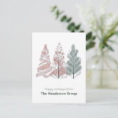 Fijne Feestdagen Bomen Bedrijfs QR Code Briefkaart (Staand voorkant)
