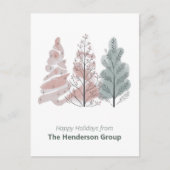 Fijne Feestdagen Bomen Bedrijfs QR Code Briefkaart (Voorkant)