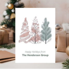 Fijne Feestdagen Bomen Bedrijfs QR Code Briefkaart