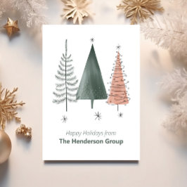 Fijne Feestdagen Bomen Bedrijfs QR Code Briefkaart