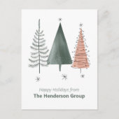 Fijne Feestdagen Bomen Bedrijfs QR Code Briefkaart (Voorkant)