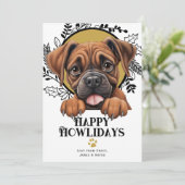 Fijne feestdagen Boxer Dog Christmas Feestdagenkaart (Staand voorkant)