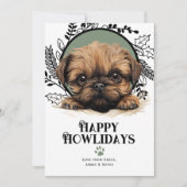 Fijne Feestdagen Brussel Griffon Hondenkerst Feestdagenkaart (Voorkant)