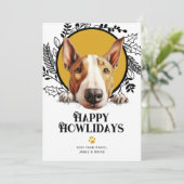 Fijne feestdagen Bull Terrier Hond Feestdagenkaart (Staand voorkant)