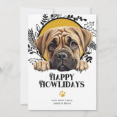 Fijne Feestdagen Bullmastiff Hondenkerst Feestdagenkaart (Voorkant)