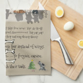 Fijne feestdagen Cartoon Dogs Vakantie quotes Theedoek (Quarter Fold)