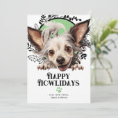 Fijne Feestdagen Chinese Crested Hondenkerst Feestdagenkaart (Staand voorkant)