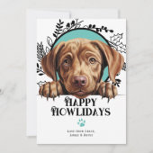 Fijne feestdagen Chocolade Labrador Hond Kerstmis Feestdagenkaart (Voorkant)