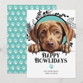 Fijne feestdagen Chocolade Labrador Hond Kerstmis Feestdagenkaart (Voorkant / Achterkant)