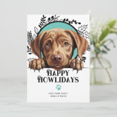 Fijne feestdagen Chocolade Labrador Hond Kerstmis Feestdagenkaart (Staand voorkant)