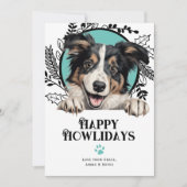 Fijne feestdagen Collie Hond Kerstmis Feestdagenkaart (Voorkant)