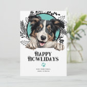 Fijne feestdagen Collie Hond Kerstmis Feestdagenkaart (Staand voorkant)