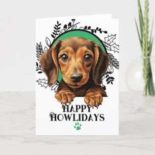 Fijne feestdagen Dachshund Weiner Hondenkerst Kaart