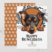 Fijne feestdagen Doberman Pinscher Hondenkerst Feestdagenkaart (Voorkant / Achterkant)