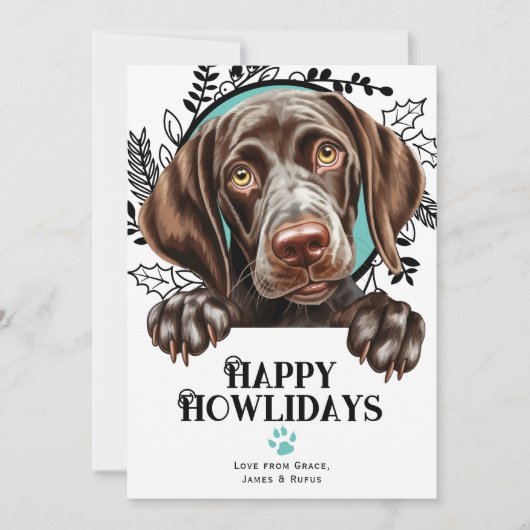 Fijne feestdagen Duitse kortharige aanwijzer Feestdagenkaart (Voorkant)