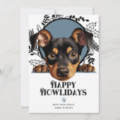 Fijne feestdagen Duitse Pinscher Dog Kerstmis Feestdagenkaart (Voorkant)