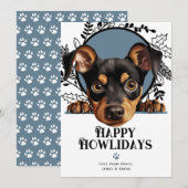 Fijne feestdagen Duitse Pinscher Dog Kerstmis Feestdagenkaart (Voorkant / Achterkant)