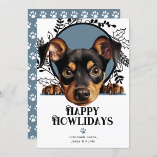 Fijne feestdagen Duitse Pinscher Dog Kerstmis Feestdagenkaart