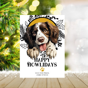 Fijne feestdagen Engels Springer Spaniel Kerstmis Feestdagenkaart