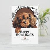 Fijne feestdagen Engelse Speelgoed Spaniel Hondenk Feestdagenkaart (Staand voorkant)