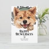 Fijne Feestdagen Finse Spitz Hond Kerstmis Feestdagenkaart (Staand voorkant)