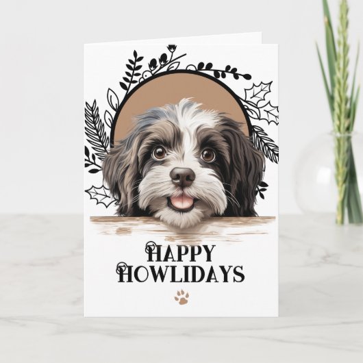 Fijne Feestdagen Havanese Hond Kerstmis (Voorkant)